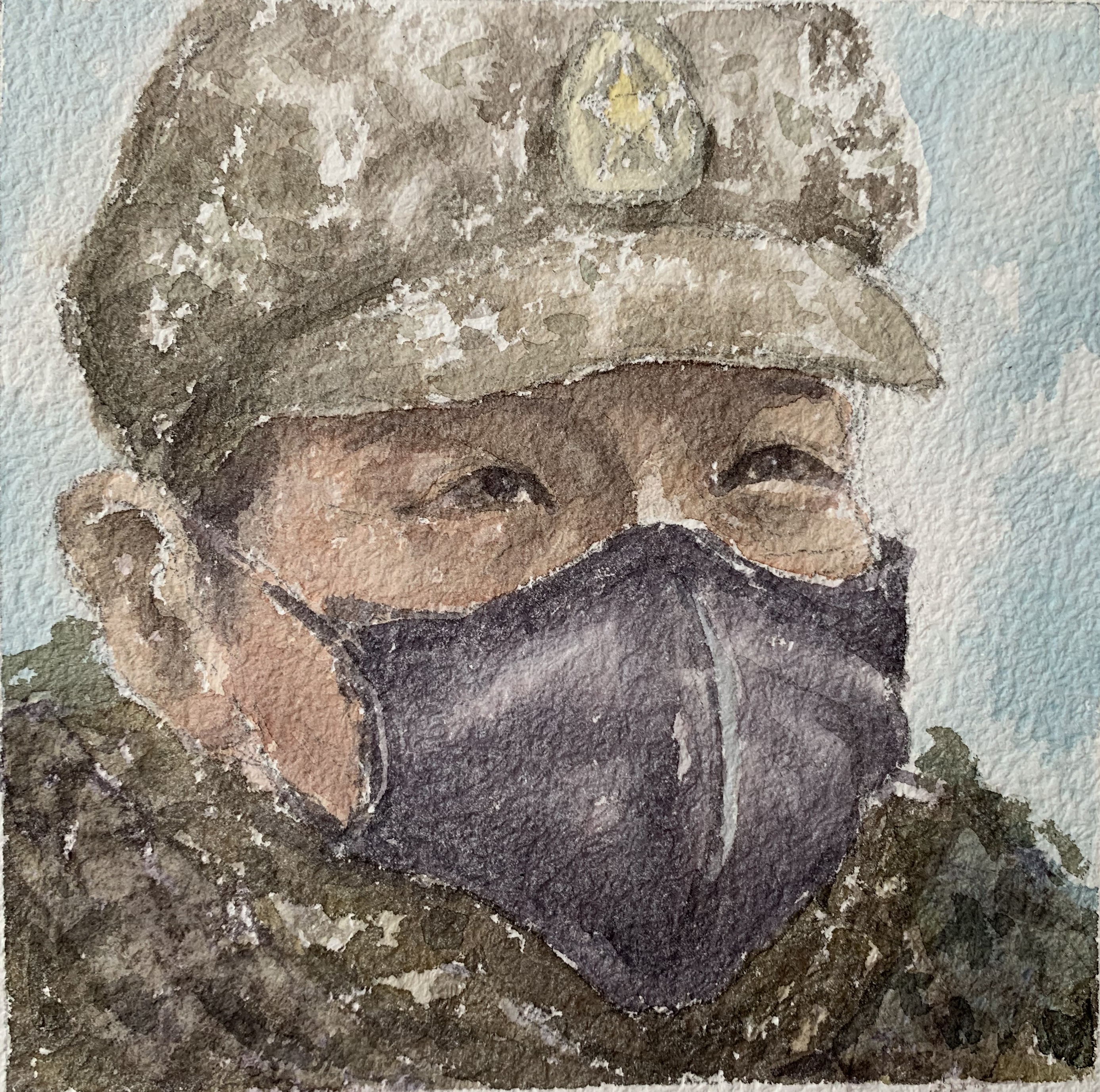 沈显威  乐山九三学社 坚守者( 3 ) （水彩画）.jpg